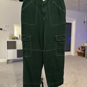 Twik Forest Green Straight Leg Cargo Pants